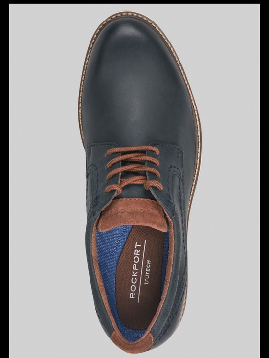 NWT Mens Rockport Criss Oxford Navy Blue Lace Up Leather Casual Shoe TruTech main image 12